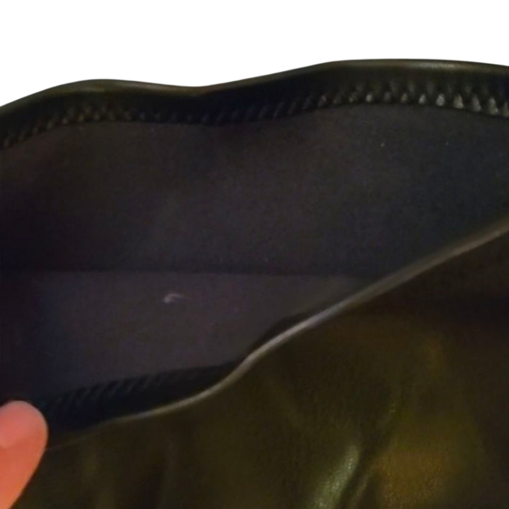 Zara Black Faux Leather Over The Knee Lug Boots - Picture 3 of 5